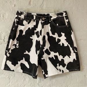 Cow print shorts